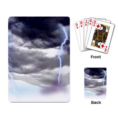 Thunder And Lightning Weather Clouds Painted Cartoon Playing Cards Single Design by Sudhe