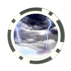 Thunder And Lightning Weather Clouds Painted Cartoon Poker Chip Card Guard (10 Pack) by Sudhe