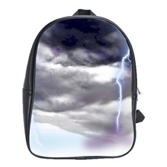 Thunder And Lightning Weather Clouds Painted Cartoon School Bag (xl) by Sudhe