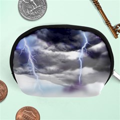 Thunder And Lightning Weather Clouds Painted Cartoon Accessory Pouch (medium) by Sudhe