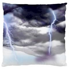 Thunder And Lightning Weather Clouds Painted Cartoon Standard Flano Cushion Case (two Sides) by Sudhe