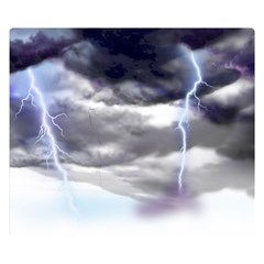 Thunder And Lightning Weather Clouds Painted Cartoon Double Sided Flano Blanket (small)  by Sudhe