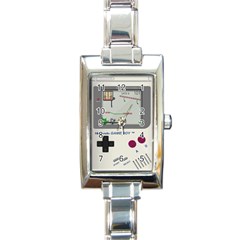 Game Boy White Rectangle Italian Charm Watch by Sudhe