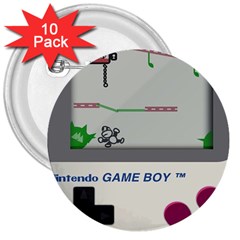 Game Boy White 3  Buttons (10 Pack) 