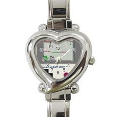 Game Boy White Heart Italian Charm Watch by Sudhe