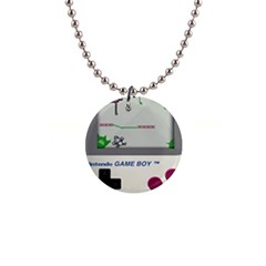 Game Boy White 1  Button Necklace