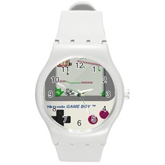 Game Boy White Round Plastic Sport Watch (m) by Sudhe