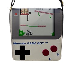 Game Boy White Flap Closure Messenger Bag (l) by Sudhe