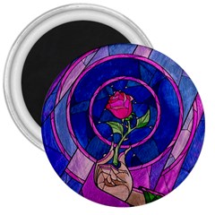 Enchanted Rose Stained Glass 3  Magnets by Sudhe