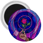 Enchanted Rose Stained Glass 3  Magnets Front