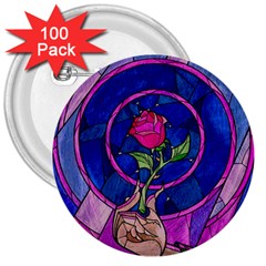 Enchanted Rose Stained Glass 3  Buttons (100 Pack)  by Sudhe