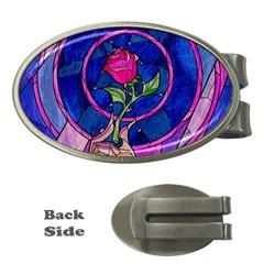 Enchanted Rose Stained Glass Money Clips (oval)  by Sudhe