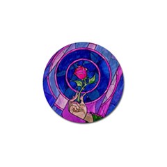 Enchanted Rose Stained Glass Golf Ball Marker (4 Pack) by Sudhe