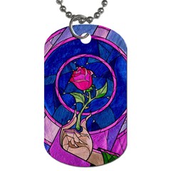 Enchanted Rose Stained Glass Dog Tag (two Sides) by Sudhe