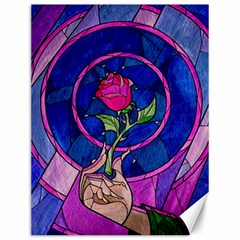 Enchanted Rose Stained Glass Canvas 12  X 16  by Sudhe