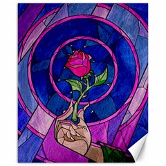 Enchanted Rose Stained Glass Canvas 16  X 20  by Sudhe