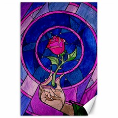 Enchanted Rose Stained Glass Canvas 20  X 30  by Sudhe