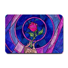 Enchanted Rose Stained Glass Small Doormat  by Sudhe