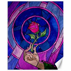 Enchanted Rose Stained Glass Canvas 11  X 14  by Sudhe