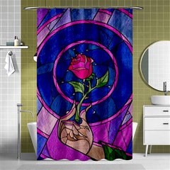 Enchanted Rose Stained Glass Shower Curtain 48  X 72  (small)  by Sudhe