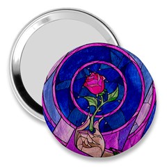 Enchanted Rose Stained Glass 3  Handbag Mirrors by Sudhe