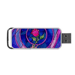 Enchanted Rose Stained Glass Portable Usb Flash (two Sides) by Sudhe