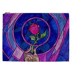 Enchanted Rose Stained Glass Cosmetic Bag (xxl) by Sudhe