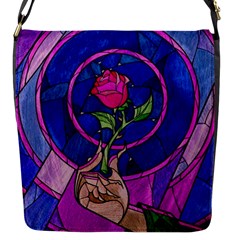 Enchanted Rose Stained Glass Flap Closure Messenger Bag (s) by Sudhe