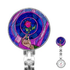 Enchanted Rose Stained Glass Stainless Steel Nurses Watch by Sudhe