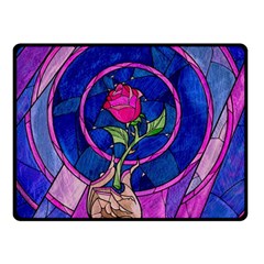 Enchanted Rose Stained Glass Double Sided Fleece Blanket (small)  by Sudhe