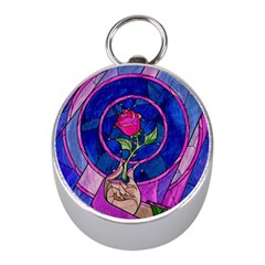 Enchanted Rose Stained Glass Mini Silver Compasses by Sudhe