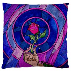 Enchanted Rose Stained Glass Standard Flano Cushion Case (two Sides) by Sudhe