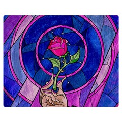 Enchanted Rose Stained Glass Double Sided Flano Blanket (medium)  by Sudhe