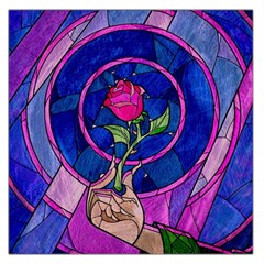 Enchanted Rose Stained Glass Large Satin Scarf (square) by Sudhe