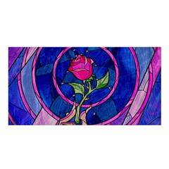 Enchanted Rose Stained Glass Satin Shawl by Sudhe