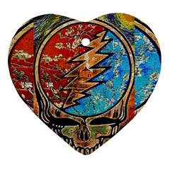 Grateful Dead Rock Band Heart Ornament (two Sides) by Sudhe