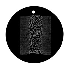 Grayscale Joy Division Graph Unknown Pleasures Ornament (round) by Sudhe