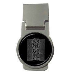 Grayscale Joy Division Graph Unknown Pleasures Money Clips (round)  by Sudhe