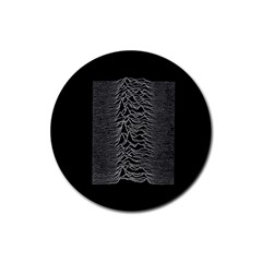 Grayscale Joy Division Graph Unknown Pleasures Rubber Coaster (round)  by Sudhe