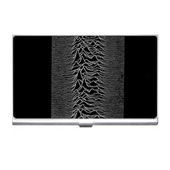 Grayscale Joy Division Graph Unknown Pleasures Business Card Holder by Sudhe