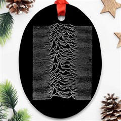 Grayscale Joy Division Graph Unknown Pleasures Oval Ornament (two Sides) by Sudhe