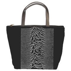 Grayscale Joy Division Graph Unknown Pleasures Bucket Bag by Sudhe