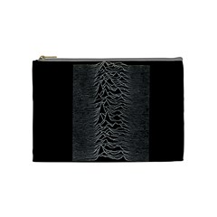 Grayscale Joy Division Graph Unknown Pleasures Cosmetic Bag (medium) by Sudhe