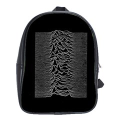 Grayscale Joy Division Graph Unknown Pleasures School Bag (large) by Sudhe