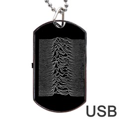 Grayscale Joy Division Graph Unknown Pleasures Dog Tag Usb Flash (one Side) by Sudhe