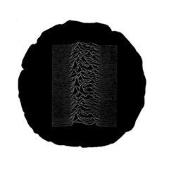 Grayscale Joy Division Graph Unknown Pleasures Standard 15  Premium Flano Round Cushions by Sudhe