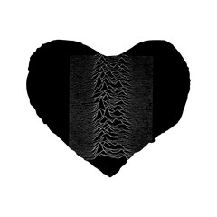 Grayscale Joy Division Graph Unknown Pleasures Standard 16  Premium Flano Heart Shape Cushions by Sudhe