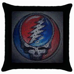 Grateful Dead Logo Throw Pillow Case (black) by Sudhe