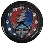 Grateful Dead Logo Wall Clock (Black) Front