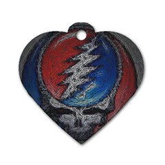 Grateful Dead Logo Dog Tag Heart (one Side) by Sudhe